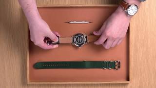 Shinola HowTo  Swap Your Traditional Strap For A G10 Strap [upl. by Ymereg621]