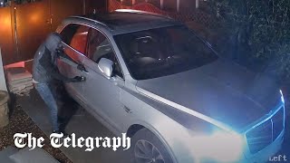 Organised crime gang steal keyless Bentley from a driveway using hightech signal hacking [upl. by Nalyr565]