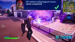 How to EASILY Hit vehicles using Magneto Power in Fortnite locations Quest [upl. by Nnylcaj510]