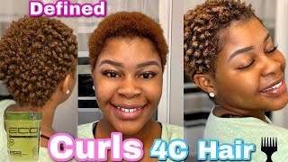 Styling my 4C TWA with 2 Products  Natural hair journey  5 months after my big chop [upl. by Noitna]