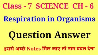 respiration in organisms class 7 question and answer  class 7 science chapter 6 question answer [upl. by Marybelle]