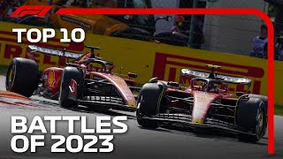 Top 10 Best Battles of the 2023 F1 Season [upl. by Dallman576]