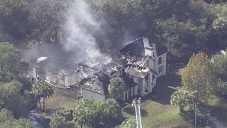 Twoalarm fire burns mansion in Wimauma [upl. by Aerdnuahs]