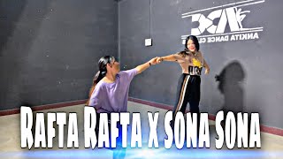 Rafta Rafta x sona sona Couple danceWedding danceEasy stepAnkita bisht amp akanksha bisht [upl. by Anileve]