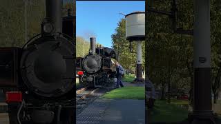 Welshpool amp Llanfair LR No10 Sir Drefaldwyn Taking Water train steamengine steamlocomotive [upl. by Moses]