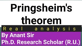 Pringsheims theorem  Real Analysis [upl. by Allimaj]