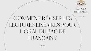 Oral du bac de français  comment faire ses fiches et préparer ses lectures linéaires [upl. by Asoj]