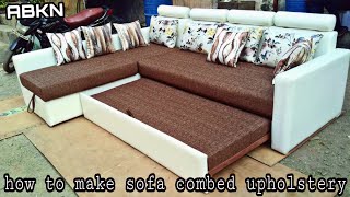 diy sofa comebed L shape upholstery full tutorial new [upl. by Desai368]