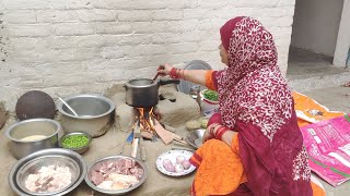 desi chulhe mai banaya mater pulao or mottan salan😋😍SayyedTabassumiv1cp 2024 [upl. by Naraa]