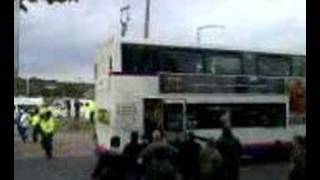 Leeds v Millwall Buses Arriving At Elland Road [upl. by Nospmis]