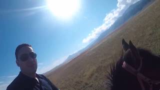 Riding a horse in Sayram lake Xinjiang province China 4K [upl. by Marlyn]