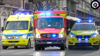 Ambulances Responding Compilation  Geneva [upl. by Llemrej154]