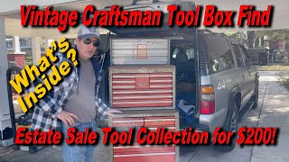 Vintage Craftsman Estate Sale Tool Box with Tools [upl. by Lyrehc55]