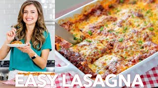 Beef Lasagna Recipe  Easy Dinner   Natashas Kitchen [upl. by Cohla]