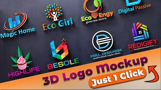 Amazing 3d Logo Design  How to Create Stylish Logo 🔥 Free Download 3D Mockup [upl. by Leggett]