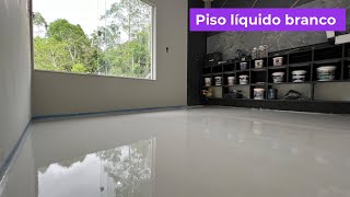 FAÇA VOCE MESMO PISO LIQUIDO BRANCO COM AUTONIVELANTE QUASE UM PORCELANATO LÍQUIDO [upl. by Alasdair649]