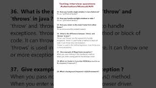 Part 7 Software testing interview questions and answers Automation Manual API [upl. by Moscow]