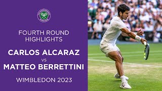 Carlos Alcaraz vs Matteo Berrettini Fourth Round Highlights  Wimbledon 2023 [upl. by Dnob778]