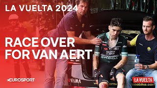 The heartbreaking moment Wout van Aerts Vuelta came to an end 💔 [upl. by Aidnahs]