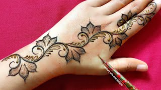 Easy stylish back hand mehndi design  simple arabic mehndi design  Mehndi design  mehndi Mehandi [upl. by Auqenehs]