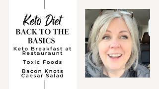 Keto Restaurant Breakfast  Bacon Knots  Caesar Salad  Basics of Keto Day 15 What I Eat On Keto [upl. by Leeth]