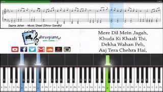 ♫ Sapna Jahan Brothers  Piano Tutorial  Sheet Music  MIDI with Lyrics [upl. by Rawna410]