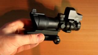 REVIEW Airsoft quot4X32 ACOG Scope with Red Dot Sightquot [upl. by Eilsehc]