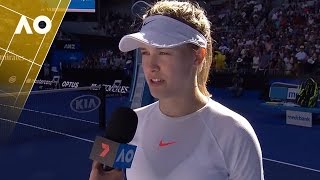 Eugenie Bouchard on court interview 2R  Australian Open 2017 [upl. by Imik626]