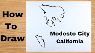 Drawing Modesto City Map  United States [upl. by Atileda566]