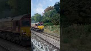 Train at Dronfield 20924 66111 heads north from Walsall at SPEED [upl. by Narol11]