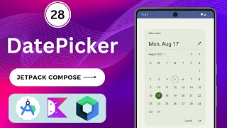 Custom Date Picker using Material 3 in Jetpack Compose jetpackcompose jetpackcomposetutorial [upl. by Eartha]