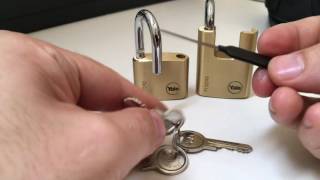 047 picking two Yale Y11040 keyed alike padlocks with extra bonus raking video at the end [upl. by Oigres]