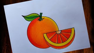 How to draw Orange🍊easy steps Easy orange drawing 🍊🍊 Orange Fruits drawing [upl. by Roslyn]