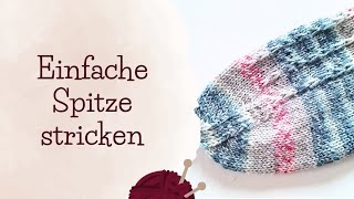 Einfache Sockenspitze  Bandspitze  Socken stricken lernen  Sockengrundkurs Teil 5 von 5 [upl. by Olympium376]