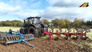 Pflügen 2024 Traktor CLAAS 870 Axion amp Pöttinger Anbaudrehpflug 5Schar  Lohnunternehmer Hackstedt [upl. by Esylle]