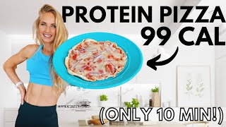 100 CAL PROTEIN PIZZA IN 10 MINUTES No oven needed Easy Low Calorie Low Carbs Anabolic Recipe [upl. by Dustin]