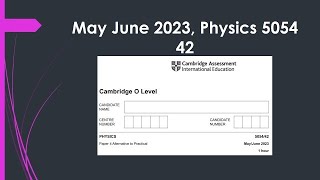 May June 2023 Physics 5054 42 Solution by Ferhan Mazher [upl. by Esma]