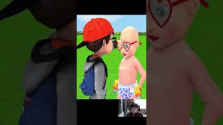 Troll Squid Game Help baby cute beautiful glasses vs Shoot balloon Challenge Granny Loser shorts [upl. by Acino835]