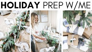 CHRISTMAS PREP WITH ME  TABLE SETTING  GIFT WRAPPING  MCGEE amp CO HAUL  TREE TRIMMING [upl. by Aileon]