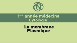 1ere année médecine Cytologie La membrane Plasmique [upl. by Aivirt771]