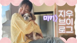 지우의 친정 브이로그  사실 미키 브이로그🐶  아빠 엄마 강아지 남편과의 시간👨‍👩‍👧‍👦  집밥 먹고 쉬기🏡💕 ENGJPN [upl. by Romanas]