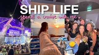 SPEND A 4 DAY CRUISE WITH ME 🌊sunsets at sea all crew party work days callum’s parents onboard [upl. by Nwad]