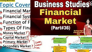 Financial Market  Capital Market  Money Market  Business Studies  Class 12  BBA  BCom  MBA [upl. by Nataniel861]