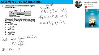 ASSESMEN 2 no 3 kelas 11 FLUIDA DINAMIS intan pariwara 2023 fisika [upl. by Ednyl]