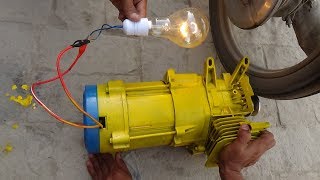 how to get free electricity from 3Kw old dynamo generator and motorcycle 220v free energy [upl. by Ytsirc]