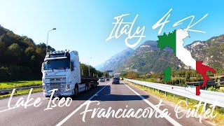 Driving in the Italy 4K Lake Iseo  Franciacorta Outlet [upl. by Rafferty]