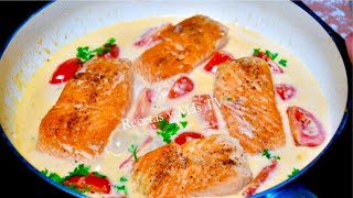 Salmón en crema de tomate  Esta receta de salmon te dejará con la boca abierta [upl. by Diraf]