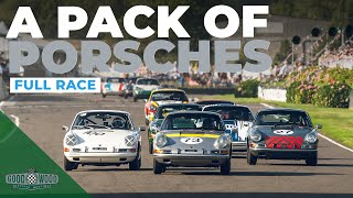 30 Porsches get lairy  2023 Fordwater Trophy full race  Goodwood Revival [upl. by Anaihk]