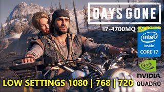 Days Gone tested in my old Laptop  NVIDIA Quadro K3100M  Tested 1080p to 720p  Low Settings [upl. by Hoxsie]