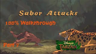 Disneys Tarzan PS1 100 Walkthrough  Part 7  Level 6 Sabor Attacks Hard [upl. by Orford]